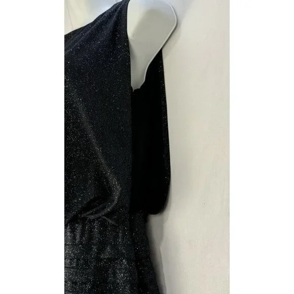 Xscape Sexy Mini Cocktail Dress Charcoal Glitter Cutout Back Bodycon Lined SZ 4 - Picture 6 of 16